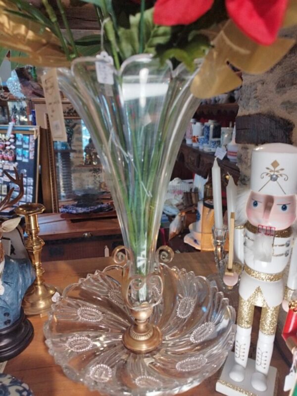 Ancien Centre de Table en verre et bronze – Image 5